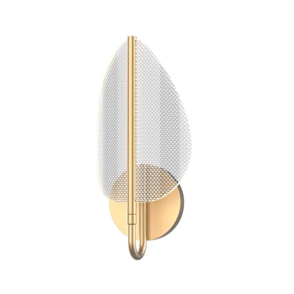 ALORA Flora 7-in 1 Light 9-Watt Natural Brass Integrated LED Vanity Light