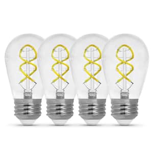 11-Watt Equivalent S Filament S14 String Light LED Light Bulb, Warm White 2100K (4-Pack)