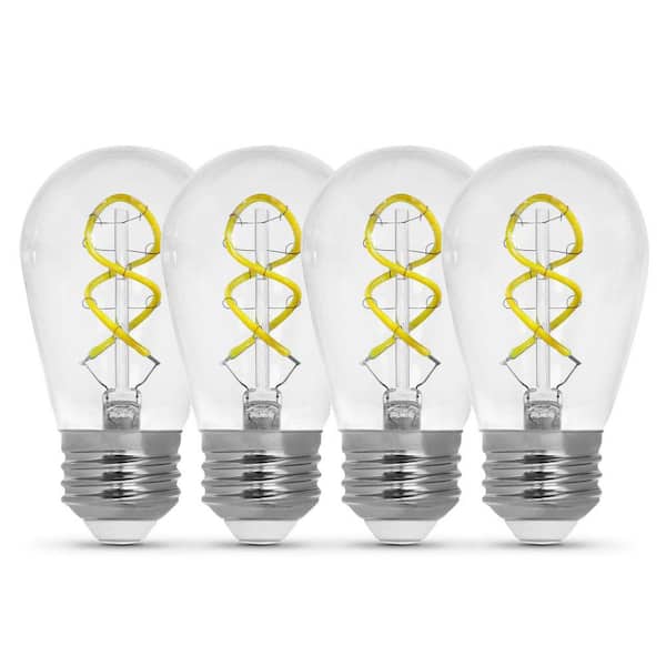 Feit Electric 11-Watt Equivalent S Filament S14 String Light LED Light Bulb, Warm White 2100K (4-Pack)