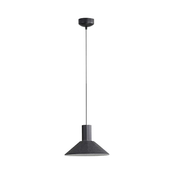 Golden Lighting - Faroe 12-Watt 1 Light Flecked Black/Grey Integrated LED Pendant Light with Flecked Black/Grey Shade