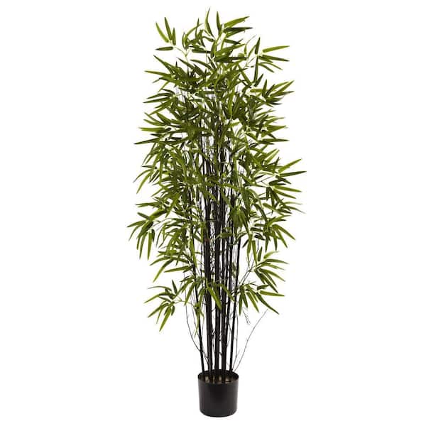 Nearly Natural 5 ft. Artificial Black Bamboo Tree