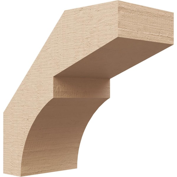 Ekena Millwork 3 in. x 6 in. x 6 in. Monterey Rough Cedar Woodgrain Timberthane Polyurethane Knee Brace, Primed