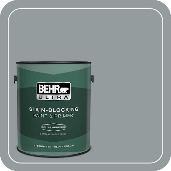 BEHR ULTRA 1 gal. #720F-4 Stone Fence Extra Durable Semi-Gloss Enamel Interior Paint & Primer