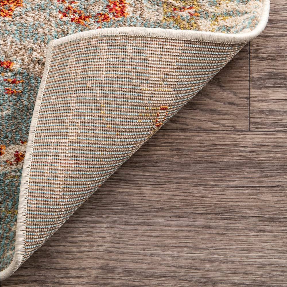 Elegant Gray Distressed Medallion 5' x 7' Synthetic Area Rug