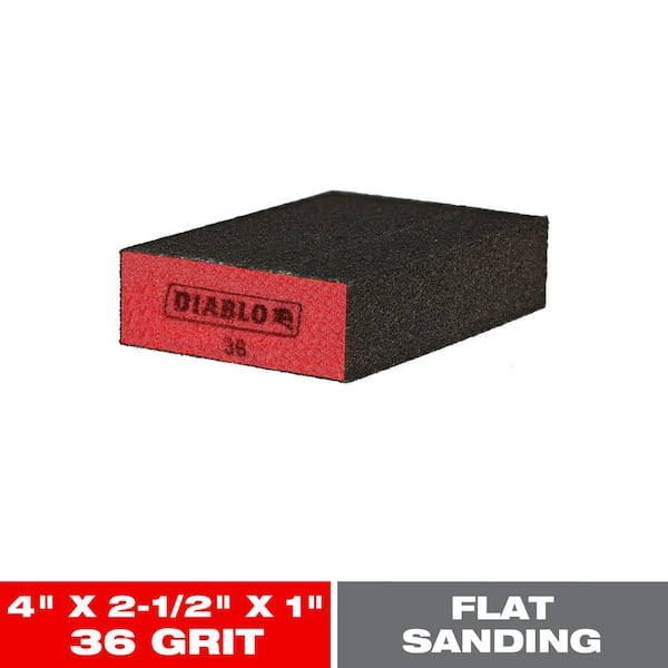 DIABLO 4-1/2 in. x 2-3/4 in. x 1 in. 36 Grit Coarse Flat Edge Sanding Sponge
