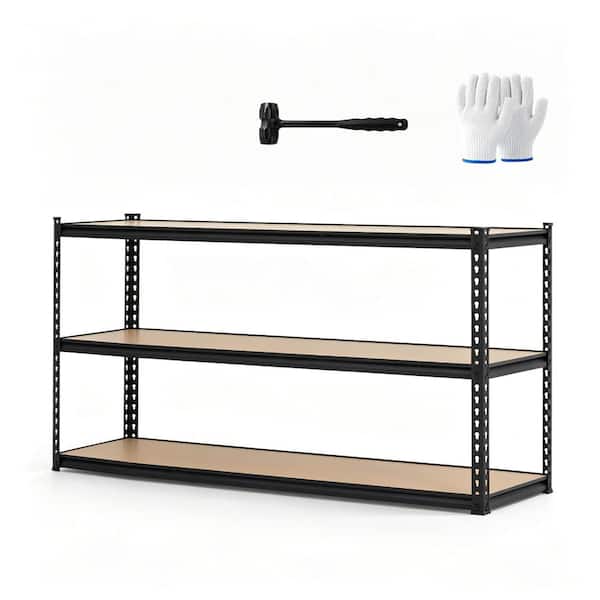 3‑Tier Heavy‑Duty Carbon Steel Shelving,1350‑lbs,48"W×18"D×36"H Freestanding Garage Storage Rack