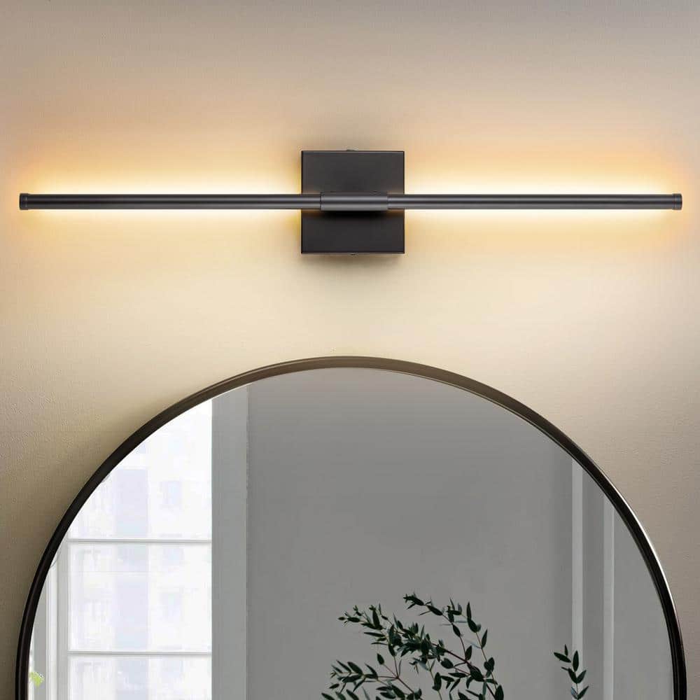 Allison 27.5 in. 1-Light Black Linear Dimmable LED Wall Sconce price history on PriceWatchPro