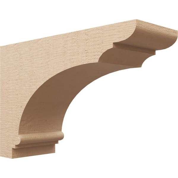 Ekena Millwork Classic Series 3 11 in. x 33 in. x 22 in. Hughes Rough Cedar Woodgrain Timberthane Polyurethane Corbel in Primed Tan