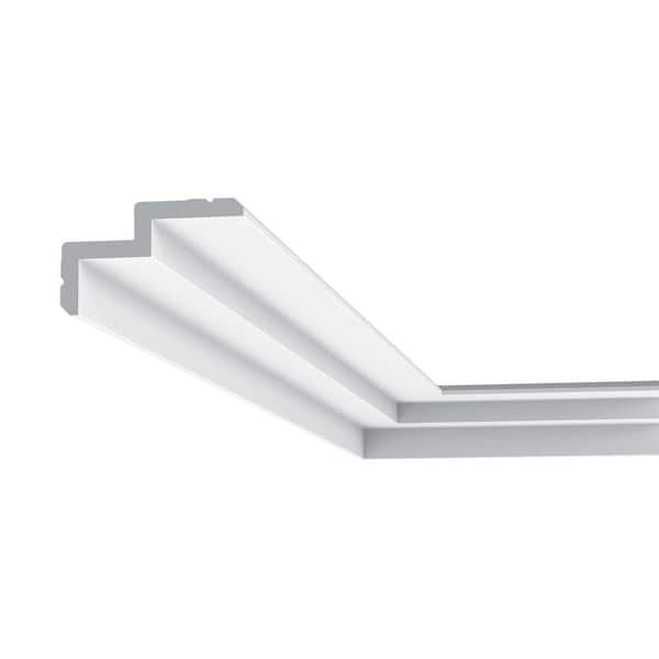 ORAC DECOR 3-7/8 in. x 2-3/8 in. x 78-3/4 in. Primed White Plain Polyurethane Crown Moulding (10-Pack)