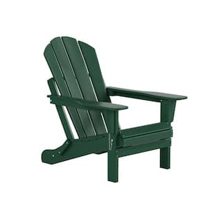 Addison Dark Green Outdoor Folding Plastic Adirondack Chair