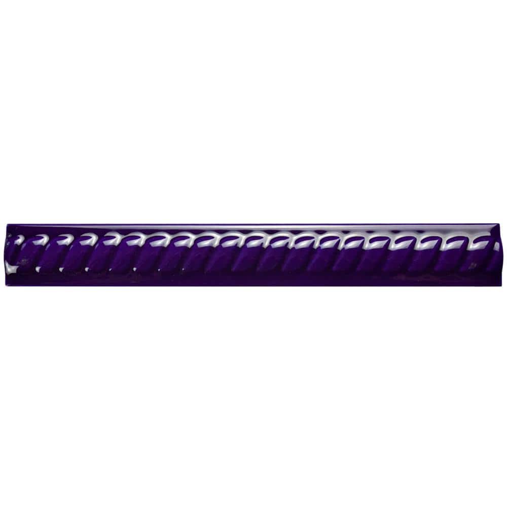Trenza Moldura Cobalto 1 in. x 7-7/8 in. Glossy Ceramic Wall Tile Trim price history on PriceWatchPro