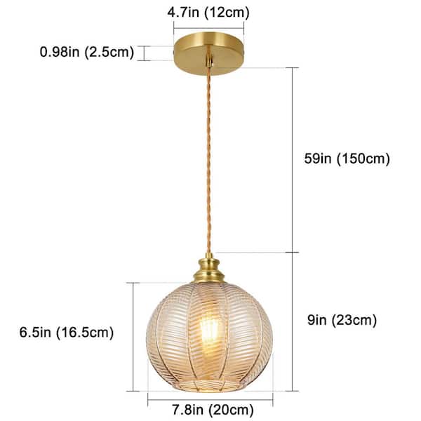Henveton Jasslynn 1-Light Amber Pendant Light with Leaf Shape