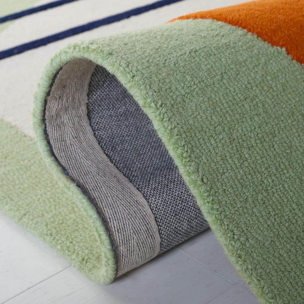 Rodeo Drive Green and Black Wool Hand-Tufted Runner Rug