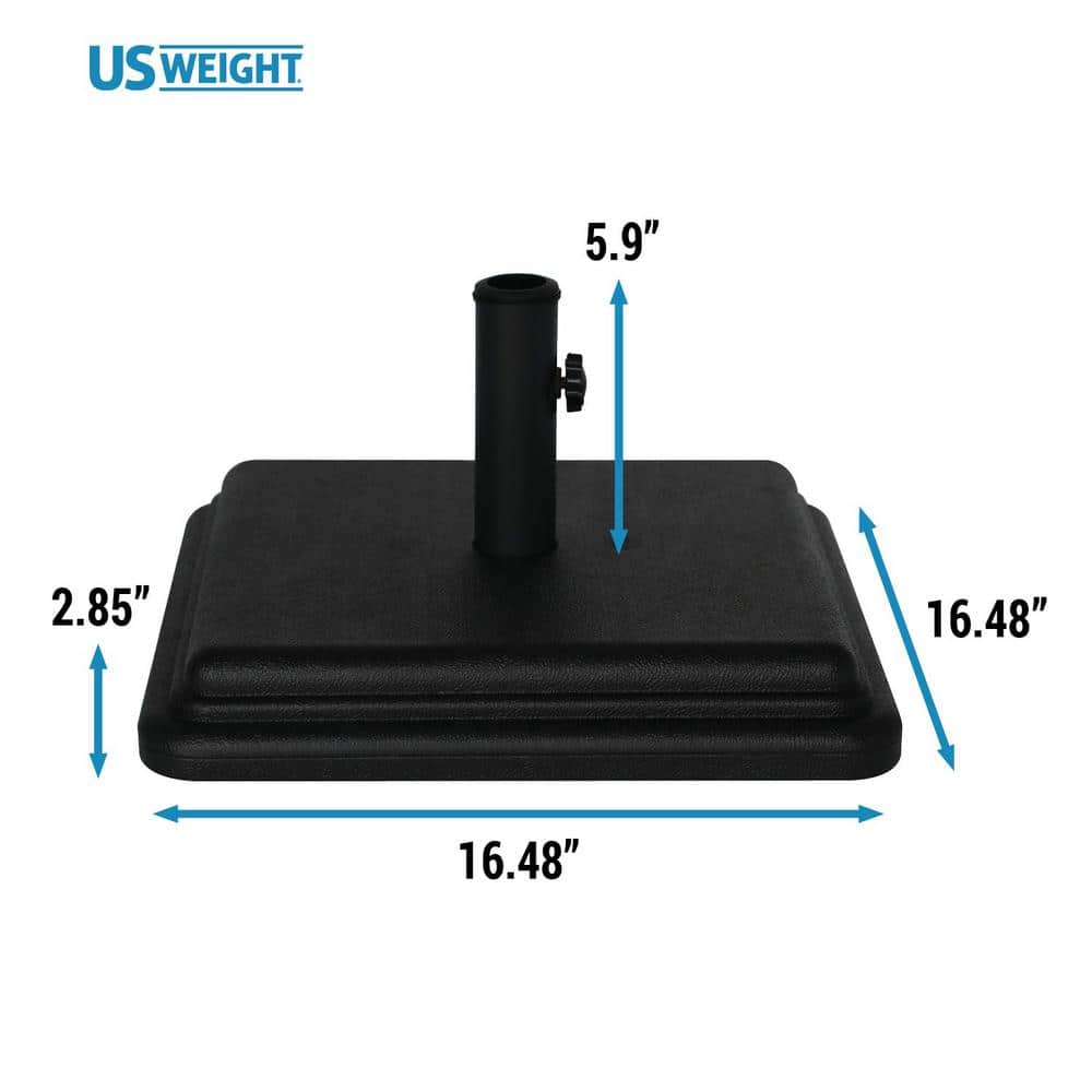 Black Textured Concrete Patio Umbrella Base