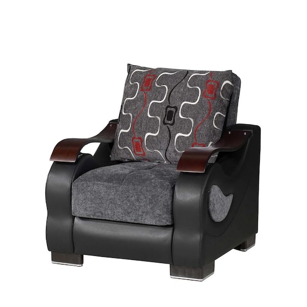 Ottomanson Urban Collection Grey Convertible Armchair with Storage
