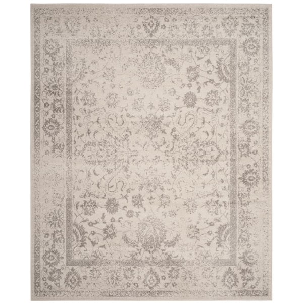SAFAVIEH Farrah Ivory/Silver 10 ft. x 14 ft. Border Area Rug