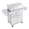 Monument Grills 4-Burner Propane Gas Grill in Stainless with LED Controls, Side and Side Sear Burners 24367