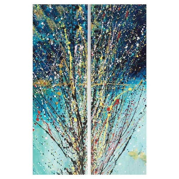 VENICE BEACH Collections Split Splatter Design by Sarah Wahl 1-Piece Unframed Canvas Drawing Print Abstract Poster Art Print 16 in. x 20 in.