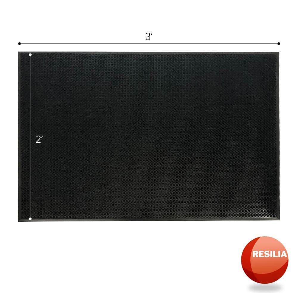 Black Recycled Plastic Outdoor Entry Door Mat 24" x 36"