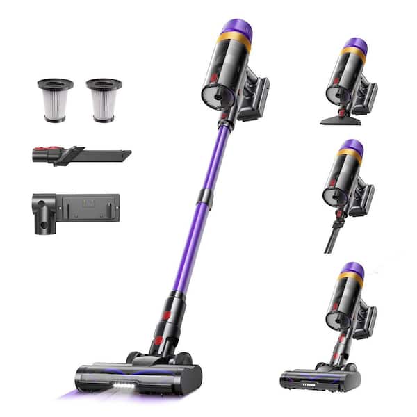 Bagless Cordless Stick Vacuum, 620W Motor, 55KPA, 75 Min Runtime, Self-Standing, LED Touch Screen for Carpets Pet Hair