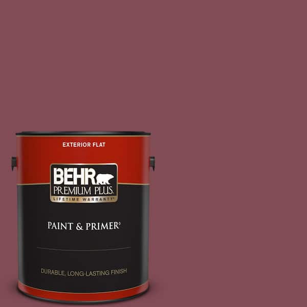BEHR PREMIUM PLUS 1 gal. Home Decorators Collection #HDC-SP14-11 Rouge Charm Flat Exterior Paint & Primer