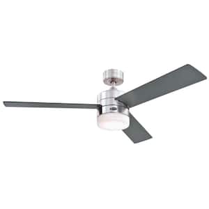 Alta Vista 52 in. LED Brushed Nickel Ceiling Fan with Light Fixture and Remote Control