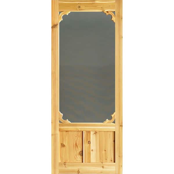 Kimberly Bay Woodland 36 in. x 80 in. Unfinished Universal/Reversible Full-View Cedar Storm Door