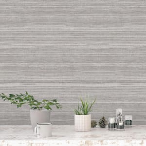 Evergreen Smokey Gray Grasscloth Effect Design Wallpaper