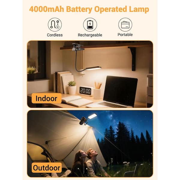 BeamBox 13.8 in. Black Clip on Light with 9-Brightness,5-Colors
