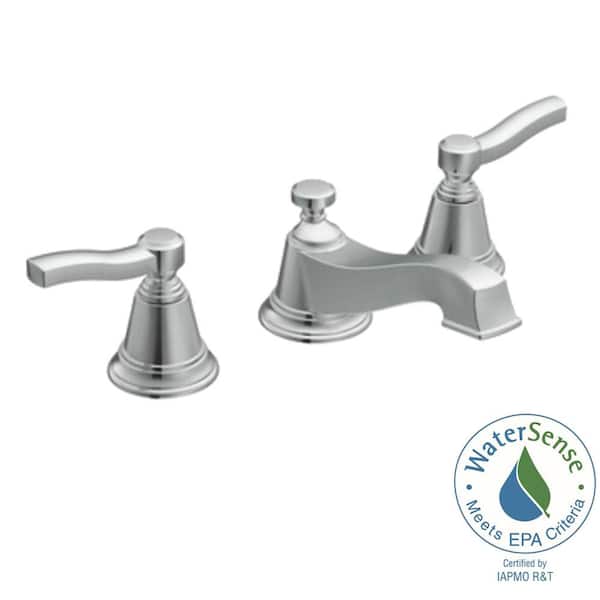 MOEN Rothbury 8 in. Widespread 2-Handle Low-Arc Bathroom Faucet Trim Kit in Chrome (Valve Not Included)