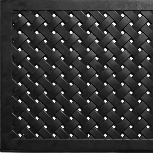 Black 36 in. x 24 in. Rubber Non-Slip Indoor/Outdoor Door Mat