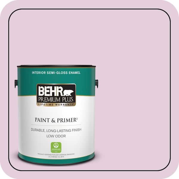 BEHR PREMIUM PLUS 1 gal. #680C-3 Rose Glow Semi-Gloss Enamel Low Odor Interior Paint & Primer