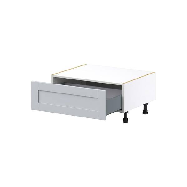 J COLLECTION Cumberland Light Gray Shaker Assembled Base Window Seat Kitchen Cabinet (30 in. W x 14.50 in. H x 24 in. D)