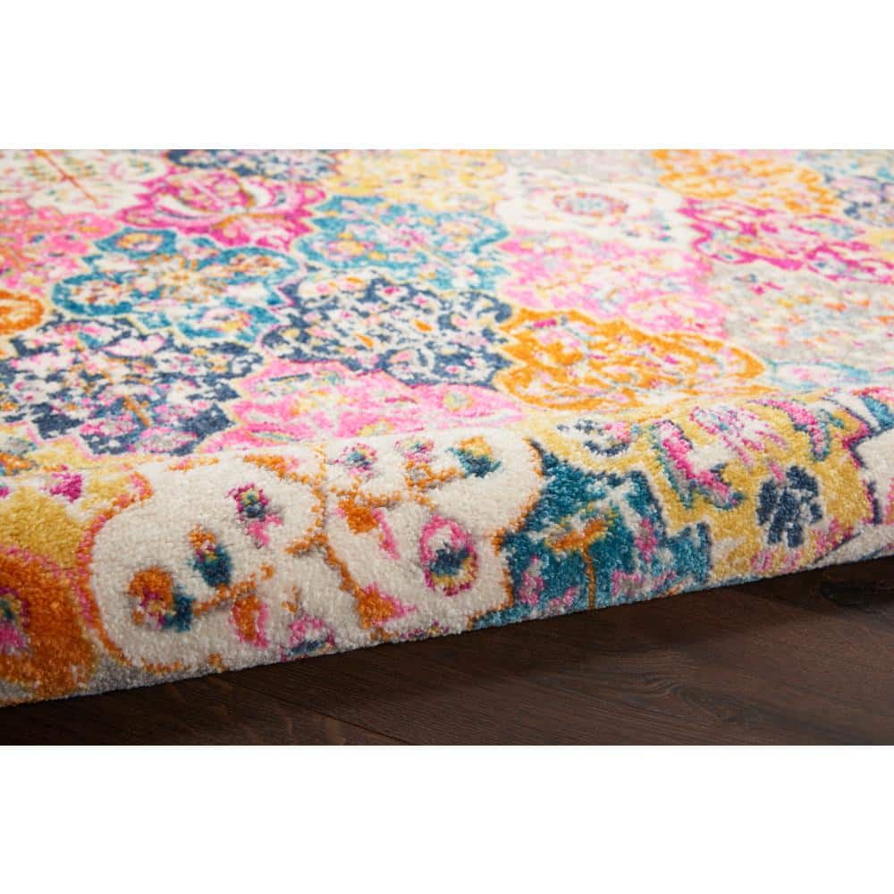 Multicolor Floral Tufted Synthetic Runner Rug, 2'2" x 7'6"