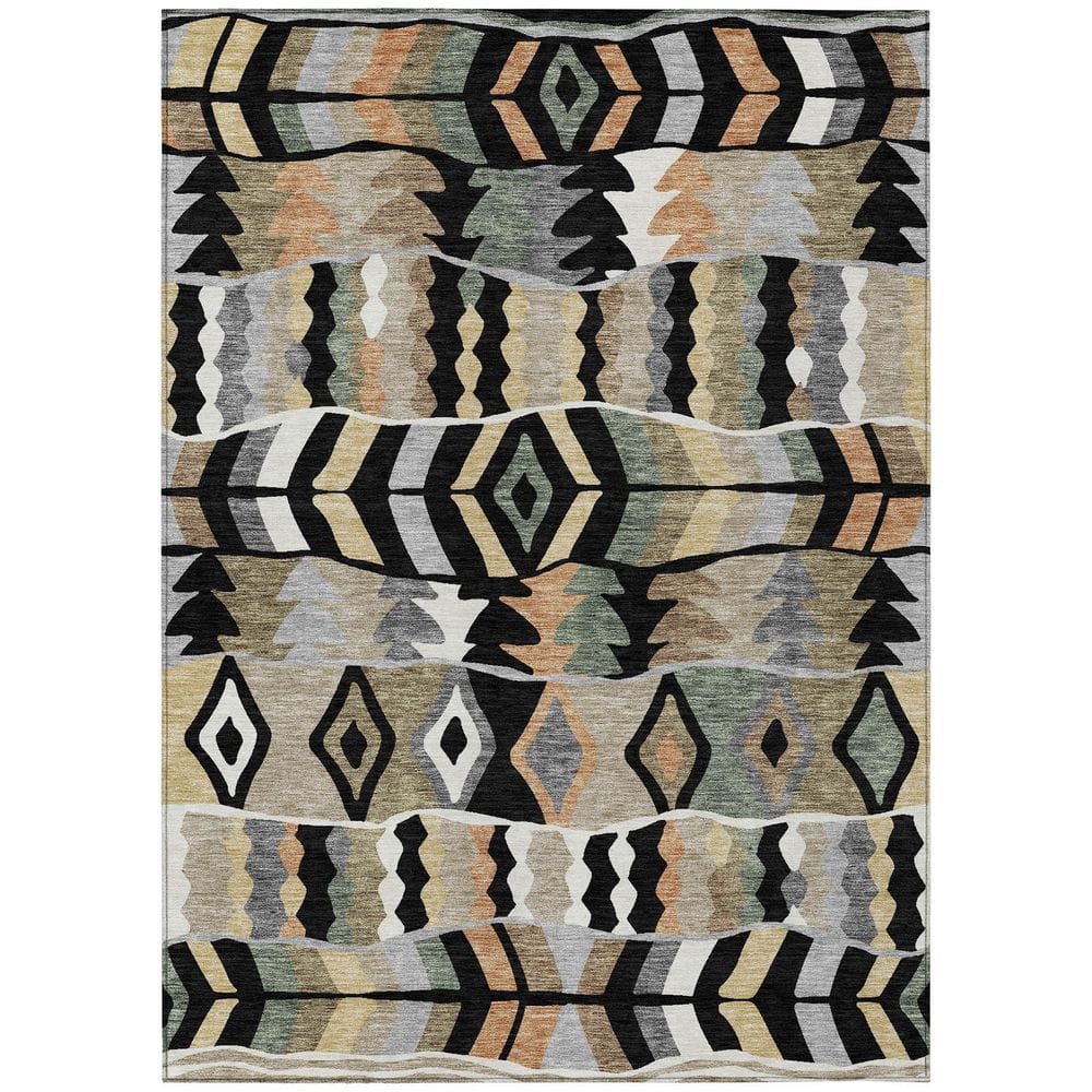Chantille Machine Washable Indoor/Outdoor Abstract ACN2844 Black 10 ft. x 14 ft. Area Rug price history on PriceWatchPro