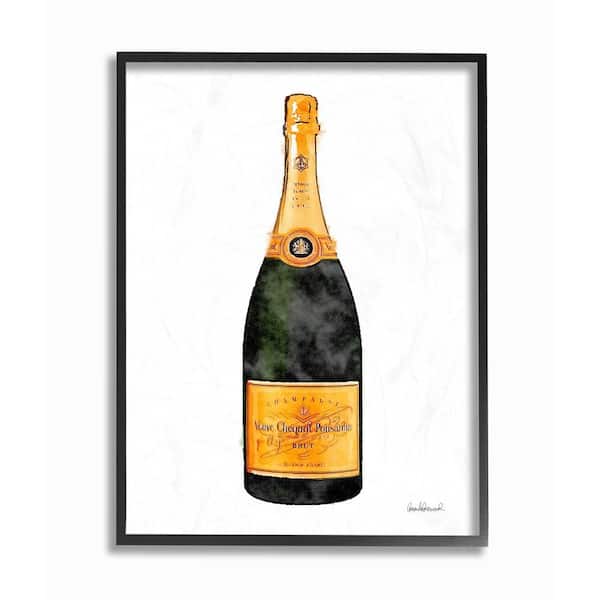 Stupell Industries 16 in. x 20 in. " Watercolor Minimal Champagne Bottle in Orange" by Artist Amanda Greenwood Framed Wall Art