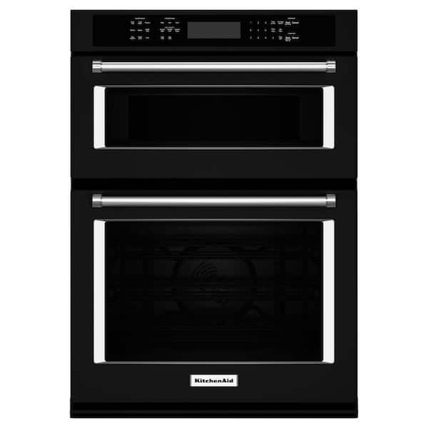 KitchenAid 27 in. Electric Even-Heat True Convection Wall Oven with Built-In Microwave in Black