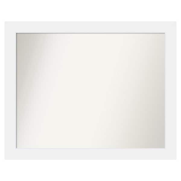 Amanti Art Corvino White 41 in. x 33 in. Custom Non-Beveled Matte Wood Framed Bathroom Vanity Wall Mirror