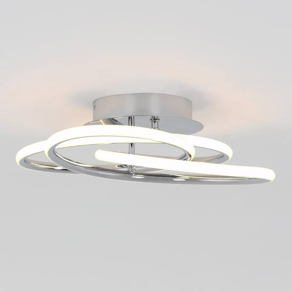 Artika Swirl Butterfly 16 in. 1-Light Modern Chrome Integrated LED