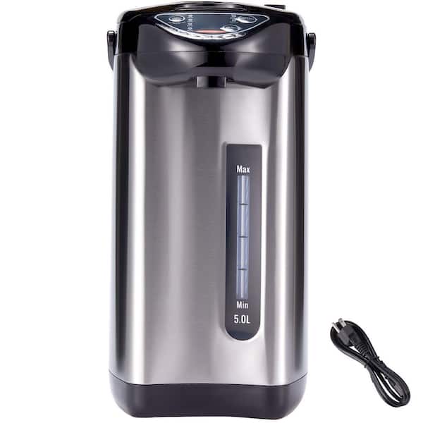 5 L/169 oz. Hot Water Dispenser, 4-Temp Adjustable Water Boiler, 3-Way Dispense for Tea, Baby Formula, 21 cups, black