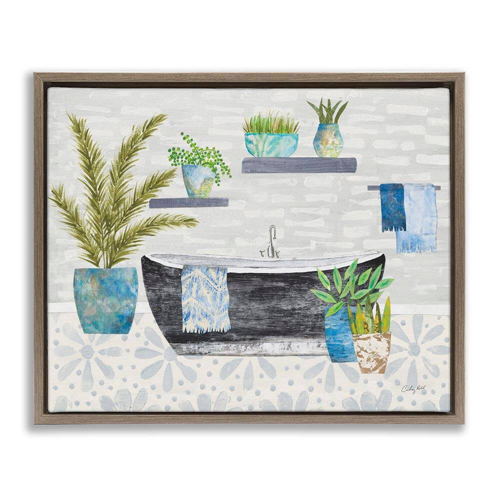 Botanical Bath & Rustic Plants by Courtney Prahl Brown Floater Frame Architecture Graphic Art Print 17 in. x 21 in. price history on PriceWatchPro