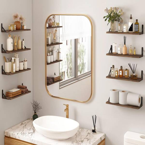 Bathroom Black Non-perforated Shelf Bathroom Organizer Space