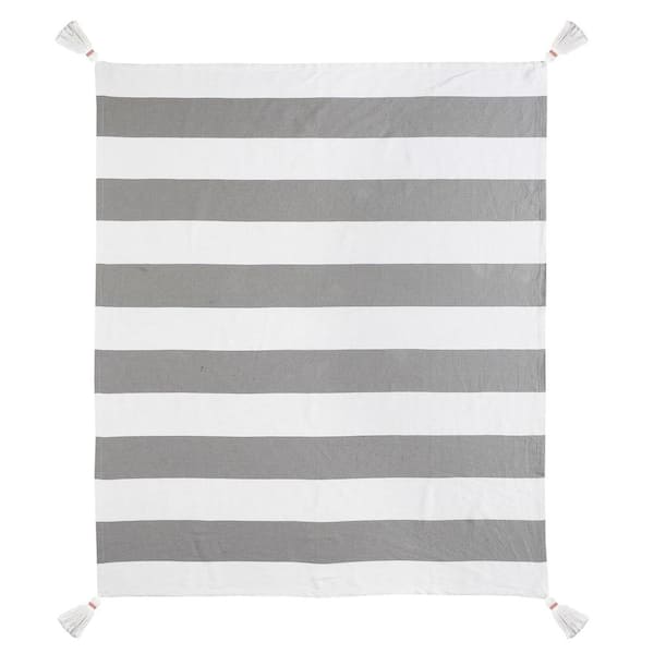 Il Gufo striped cotton blanket - White
