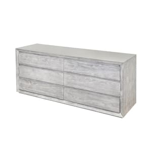 White 6-Drawer 70.9 in. Wide Dresser Without Mirror