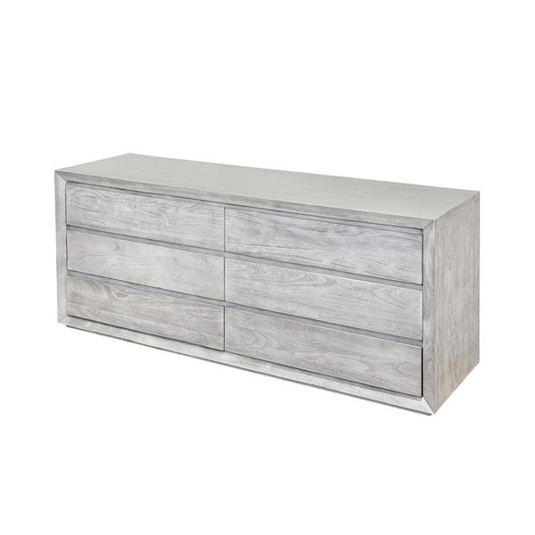 Benjara White 6-Drawer 70.9 in. W Dresser Without Mirror