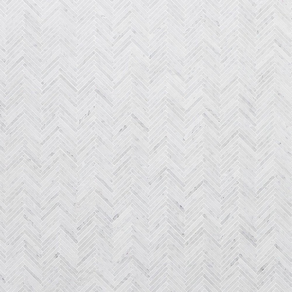 Carrara White 11.02 in. x 11.61 in. Polished Marble Floor and Wall Mosaic Tile (0.89 sq. ft./Each)