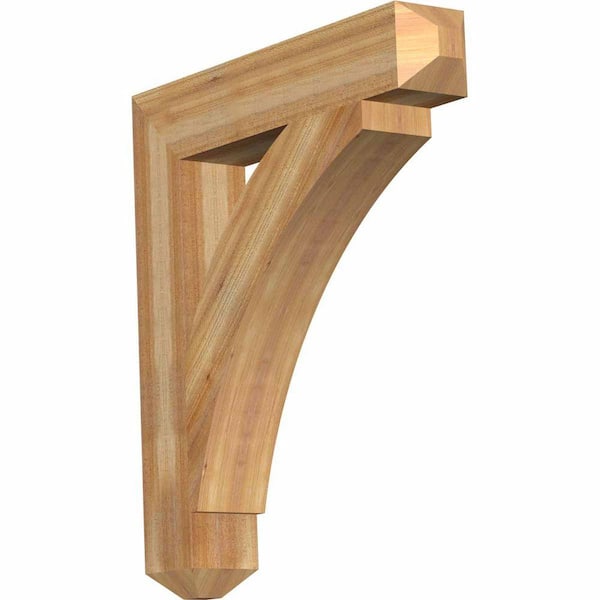 Ekena Millwork 6 in. x 38 in. x 34 in. Western Red Cedar Thorton Craftsman Rough Sawn Bracket