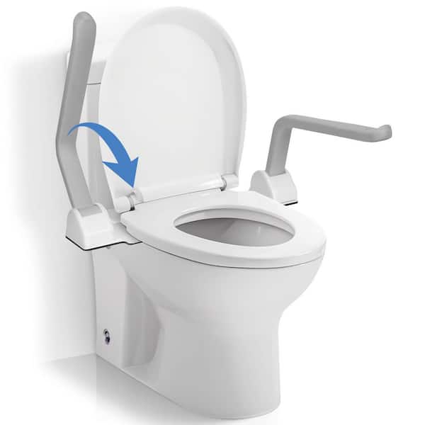 22.6 in. Toilet Safety Rails for Senior, Handicap Toilet Rails with Foldable Handles for Elderly Disabled Pregnant