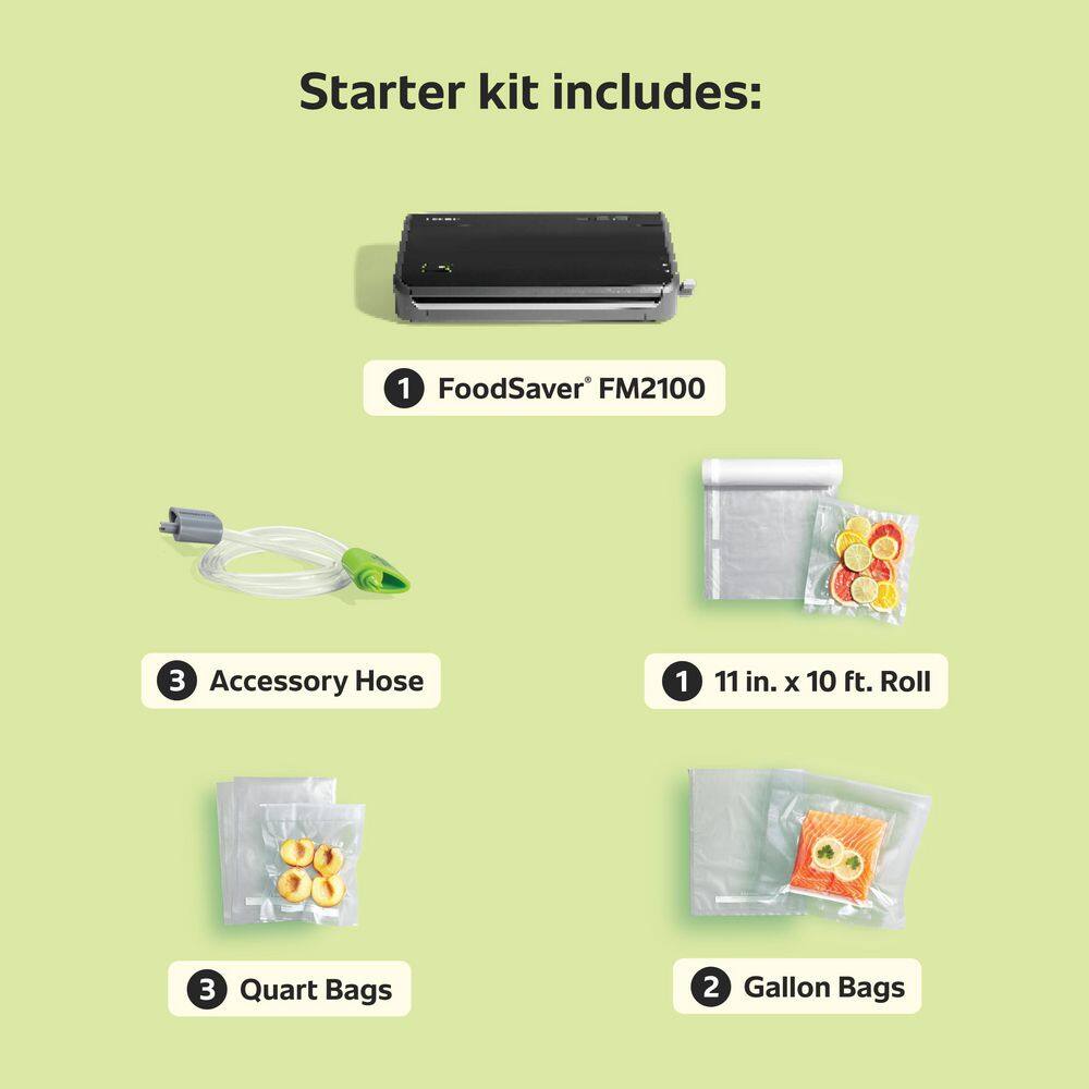 Black Stainless Steel 2-in-1 Food Vacuum Sealer with Bag Cutter
