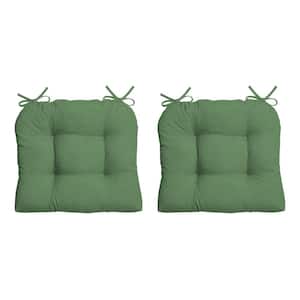 20 in. x 18 in. Rectangle Outdoor Wicker Seat Cushion in Moss Green Leala (2-Pack)